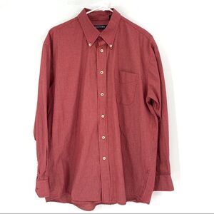 Oxford America Size L Red Check L/S Button Down Shirt